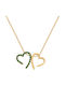 Verorama Necklace Double with design Heart Gold Plated