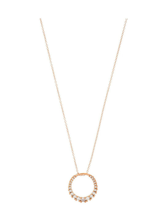 Vitopoulos Necklace with Pink Gold Plating with Zircon