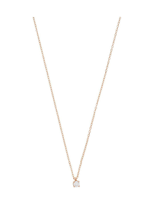 Vitopoulos Necklace with Rose Gold Plating with Zircon