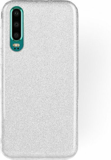 Forcell Glitter Shine Umschlag Rückseite Kunststoff Gray (Huawei P30)
