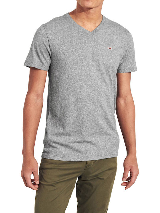 Hollister Ανδρικό T-shirt Κοντομάνικο Γκρι