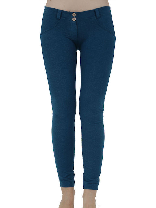 Lungo Women's Fabric Trousers Push Up Blue WRUP1LB1E V730