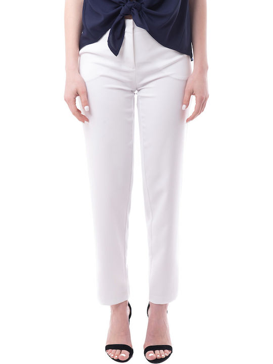 Dama Tesatura Pantaloni Alb