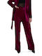 Pants Damen Hoch tailliert Stoff Hose in Geradem Schnitt Fuchsia
