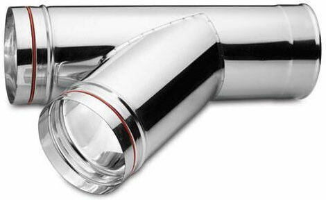 Inox Shell Ημιτάφ Σύνδεσης Καπνοδόχου Inox 180mm Ασημί