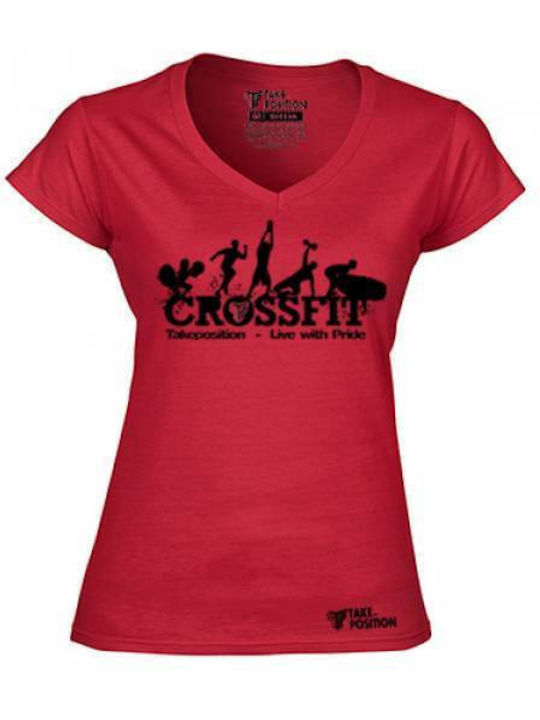 Takeposition Crossfit Arcade Γυναικείο T-shirt με Στάμπα Λευκό