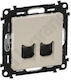 Legrand Valena Life Διπλός Μηχανισμός Πρίζας Δικτύου RJ45 Τύπου Cat6 σε Μπεζ Χρώμα