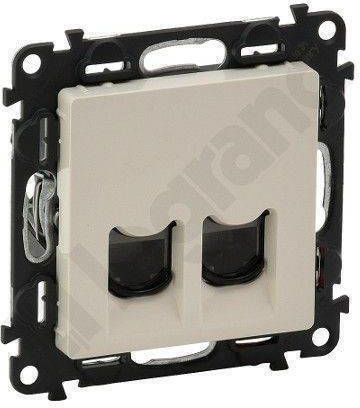 Legrand Valena Life Διπλός Μηχανισμός Πρίζας Δικτύου RJ45 Τύπου Cat6 σε Μπεζ Χρώμα