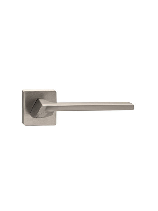 Viometale Middle Door Matte Lever with Rosette for Both Sides Placement Μαύρο ματ 06.1190