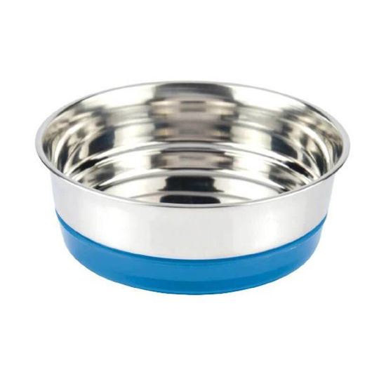 Croci Rostfreier Stahl Futter- & Wasserschale für Hund & Katze mit Gestell 200ml in Blau Farbe