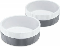 Navaris Σετ 2 Ceramic Dog Food Storage with Stand Gray 53411.22