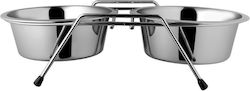 Happet Silver Stand Ανοξείδωτο Μπολ Φαγητού & Νερού 2x 7lt Happet Silver Stand Ανοξείδωτο Μπολ Φαγητού & Νερού 2x 7lt