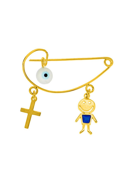 Xrisokosmima Child Safety Pin made of Gold 9K