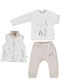 Set Pentru Copii Cu Pantaloni Și Haină Iarnă 3 Bucăți Bej