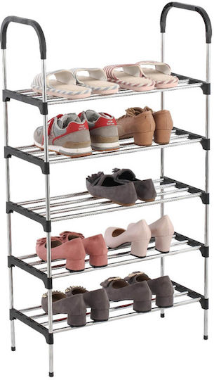 Organizatoare Pantofi Metalică Cu 5 Rafturi Neagră 57x26x100cm 829880