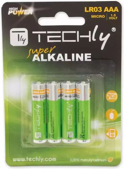 Techly Alkaline Batterien AAA 1.5V 4Stück IBT-KAL-LR03T