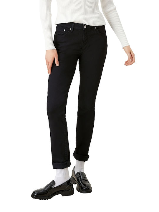 S.Oliver High Waist Women's Jean Trousers in Slim Fit Black