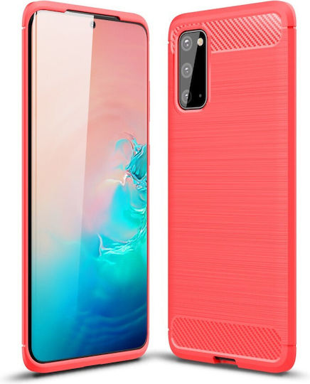Mad Mask Brushed TPU Carbon Back Cover Σιλικόνης Κόκκινο (Galaxy S20)