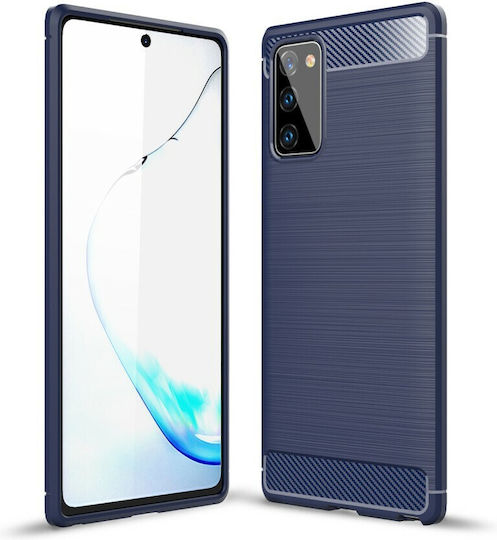 Mad Mask Brushed TPU Carbon Umschlag Rückseite Silikon Blau (Galaxy Note 20)