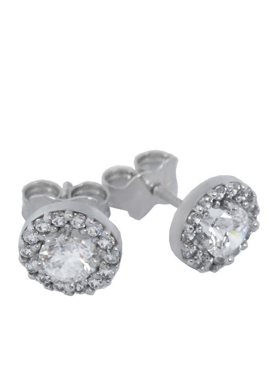 Κατσιγιάννης Kids Earrings Studs made of White Gold 14K