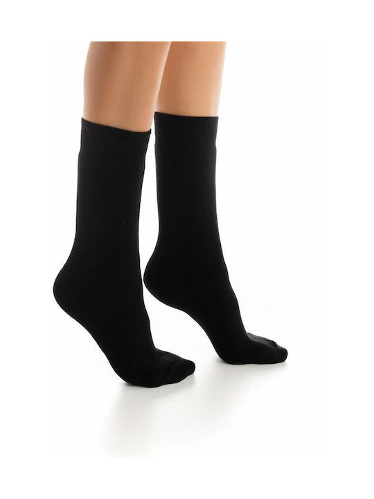 Inizio Women's Solid Color Socks BLACK