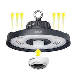 Elvhx Φωτιστικό Καμπάνα 100W Kühles Weiß 13500lm mit integrierter LED Schwarz Ø279xH166cm Elvhx Φωτιστικό Καμπάνα 100W Kühles Weiß 13500lm mit integrierter LED Schwarz Ø279xH166cm