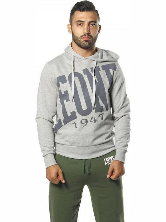 Leone 1947 Φούτερ με Κουκούλα Grey Marl