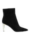 Zoe/01 Suede Γυναικεία Μποτάκια Μαύρα