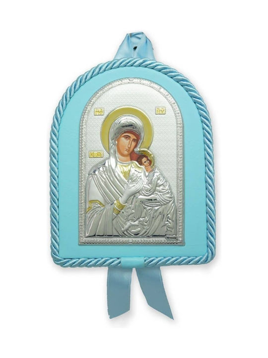 Heilige Ikone Kinder Amulett mit der Jungfrau Maria aus Silber PEC003