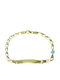 Kids Bracelet Identity Gold 9K with Evil Eye KES-4