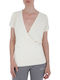 Damen Sport Bluse Kurzärmelig Weiß