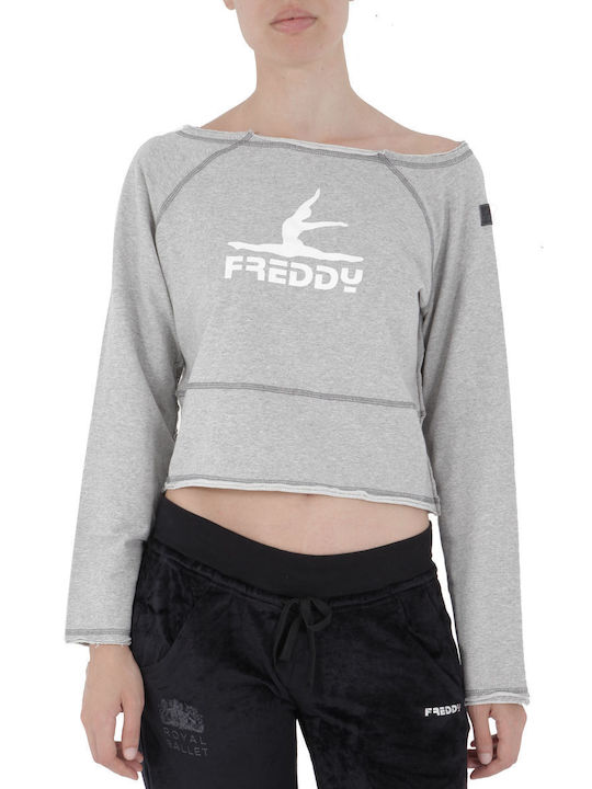 Freddy Damen Sportliches Bluse Langärmelig Gray