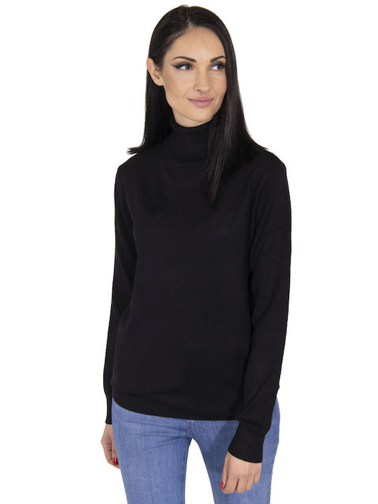 Byoung Women's Long Sleeve Sweater Turtleneck Black