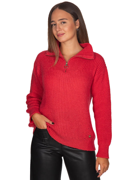 Vera Women's Blouse Long Sleeve with Zipper Coralli