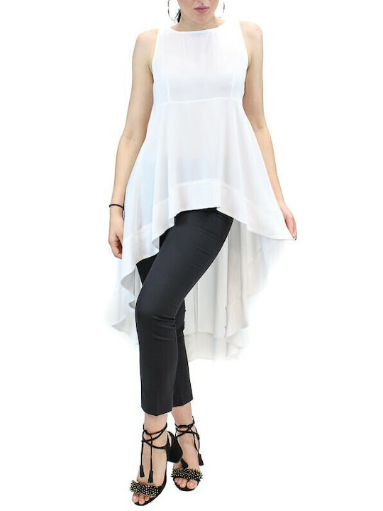 MY T Women's Blouse Sleeveless White.