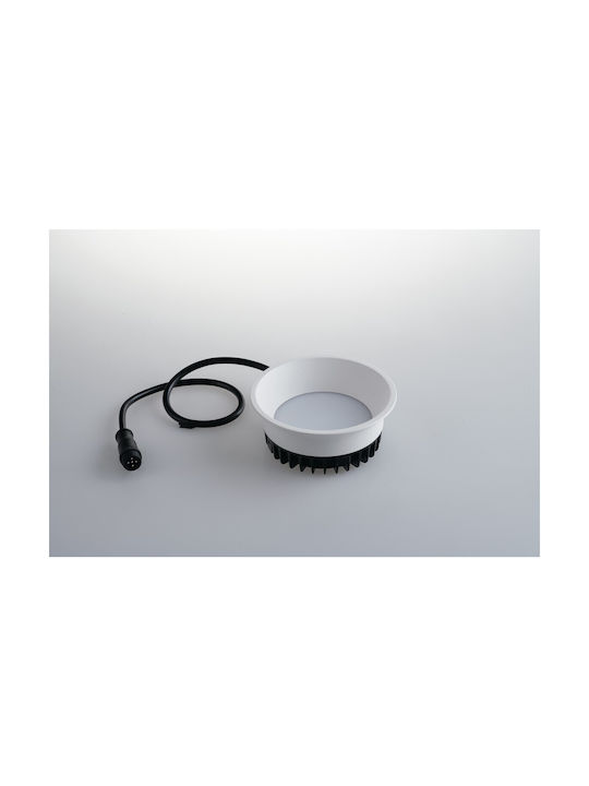 Fan Europe Στρογγυλό Μεταλλικό Χωνευτό Σποτ με Ενσωματωμένο LED RGBW Λευκό 1τμχ