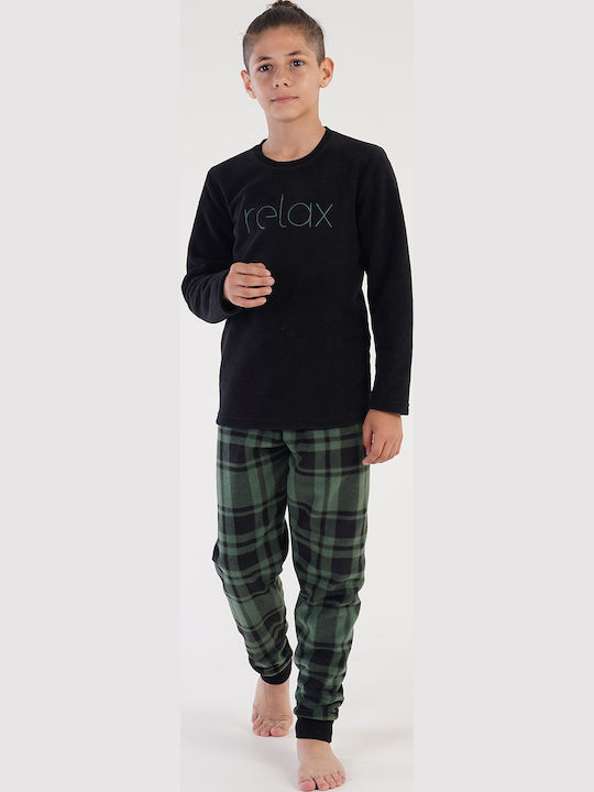 Vienetta Secret Kids' Pajamas Winter Fleece Black