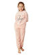 Siyah Inci Pijama pentru copii De iarnă Catifelată Pink