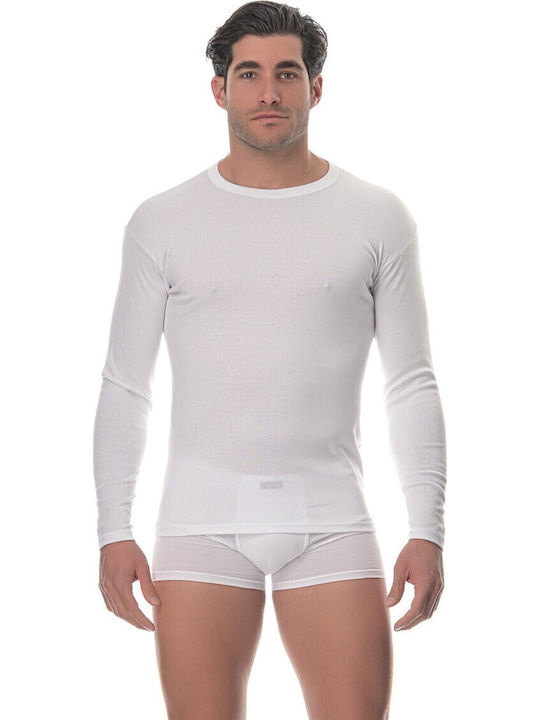 Lido Underwear Мъжка Тениска Дълъг Ръкав Бял