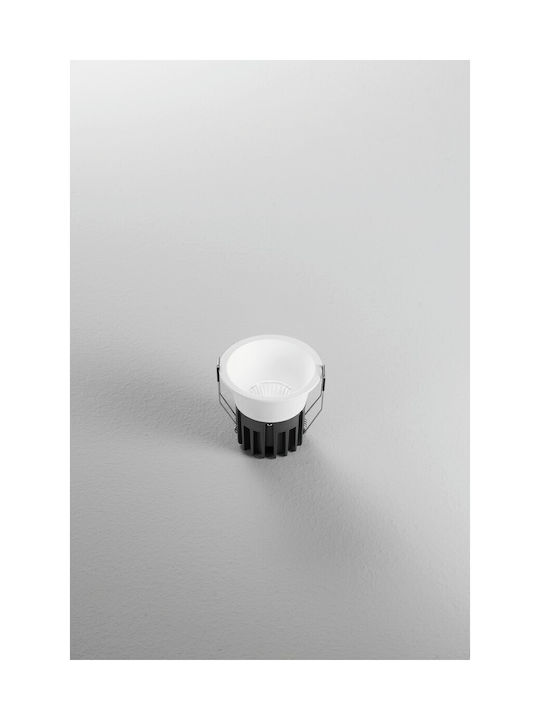 Fan Europe Spot Rotund Metalic De Tavan Cu LED Încorporat Și Lumină Alb Rece Alb 12x12cm
