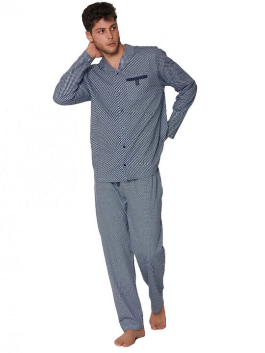 Admas Men's Winter Pajamas Set BLUE