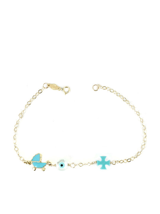 Kiriakos Gofas Kids Bracelet from Gold 9K with Stones