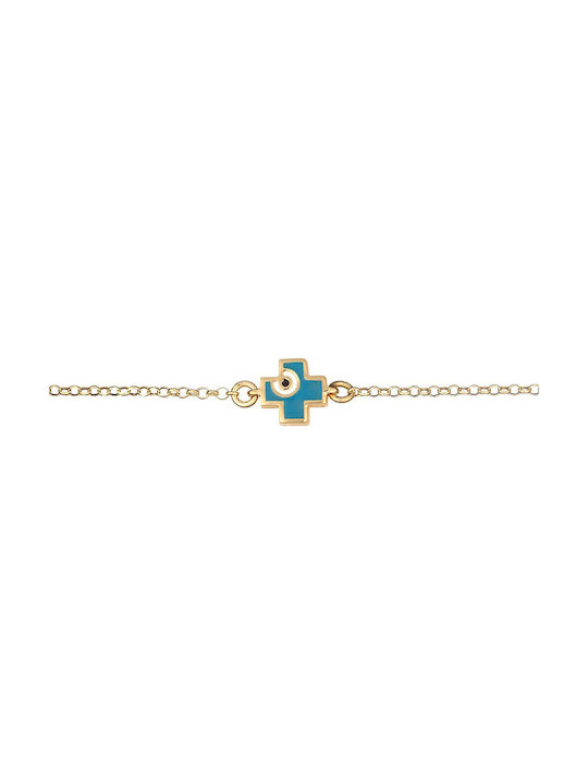 Verorama Kids Bracelet from Gold-plated Silver with Σταυρό