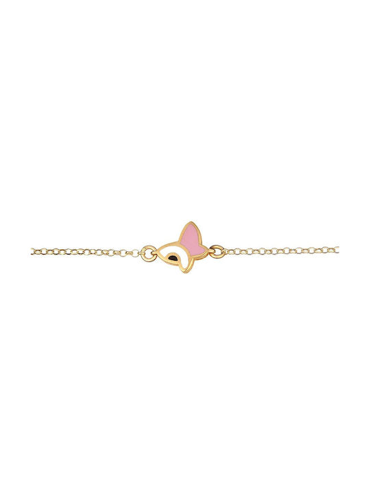 Verorama Kids Bracelet from Gold-plated Silver with Butterfly