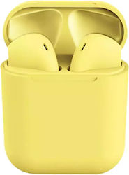 Clever In-ear Bluetooth Handsfree Ακουστικά με Θήκη Φόρτισης Κίτρινα