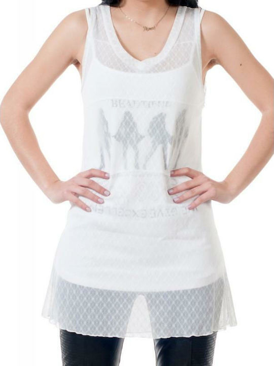 Top Ten Tunic Sleeveless White