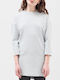 Women's Tunic Dress with 3/4 Sleeve Light Grey Mix