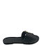 Leder Flache Sandalen für Damen in Schwarz Farbe