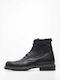 Damiani Men's Leather Military Boots Black