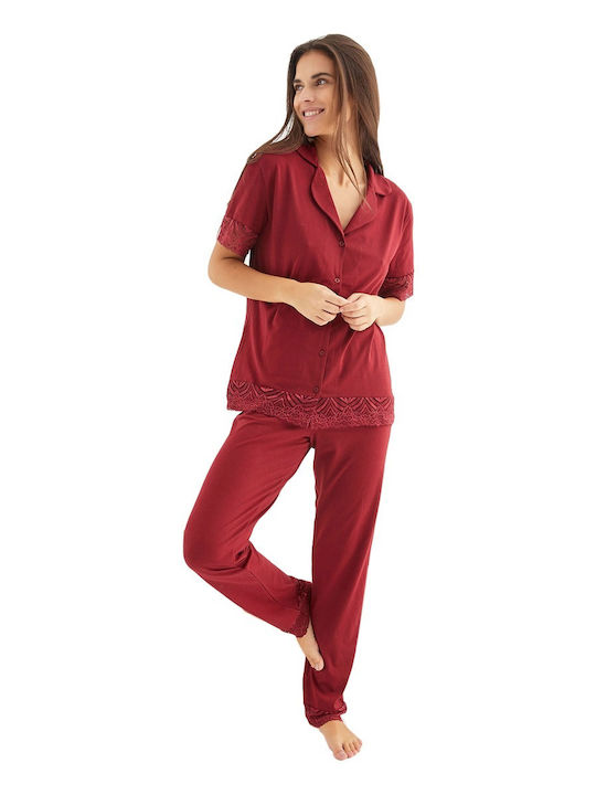 Siyah Inci Sommer Baumwolle Damen Pyjama-Hose Cherry Pop